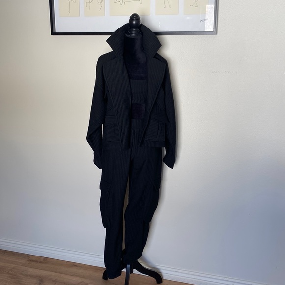 Black fashion sweat suit 3 piece - Picture 3 of 12
